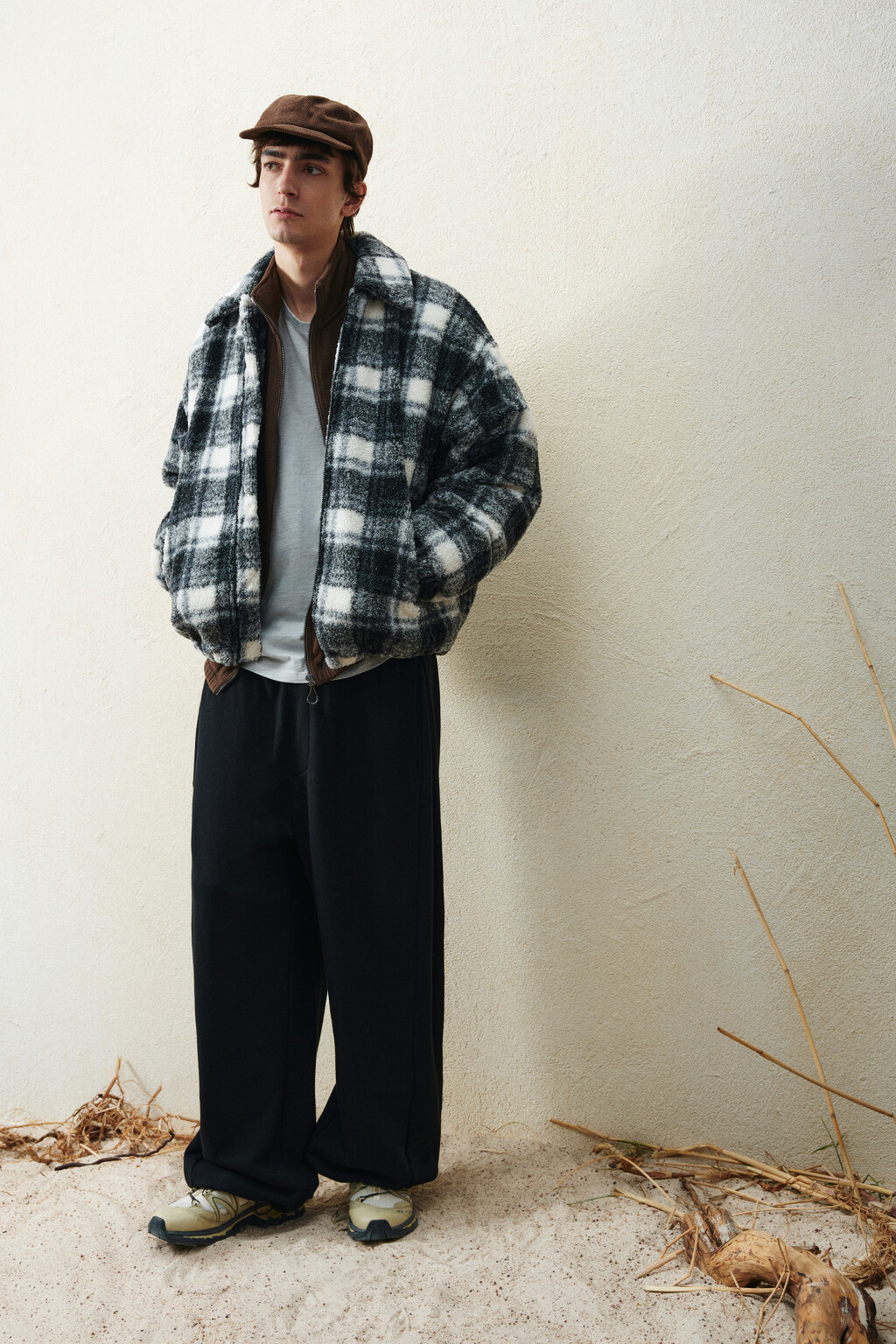 Куртка-бомбер плюшевая в клетку - цвет мультиколор - 2